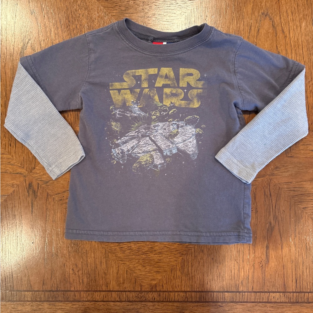 GAP Star Wars Long Sleeve Shirt - Gray and Yellow